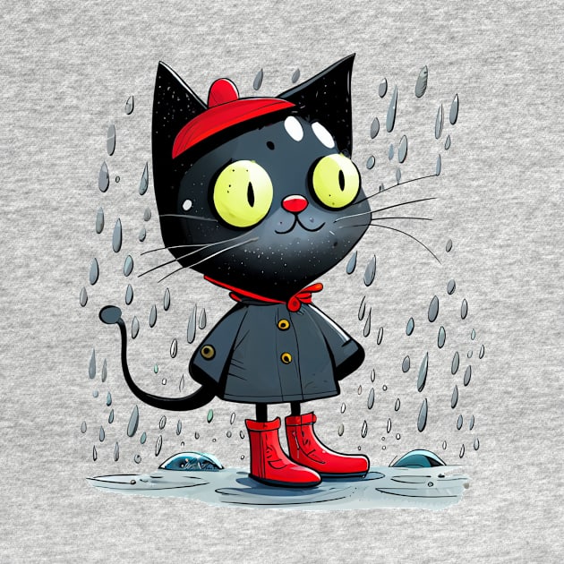 Black Cat Walksin the Rain by KOTOdesign